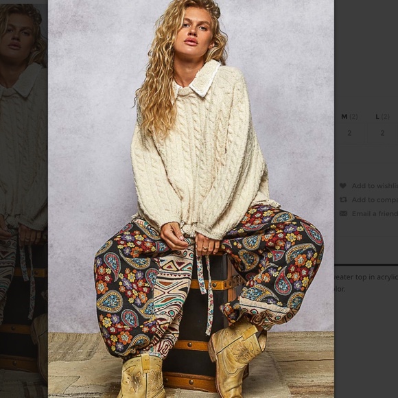 POL “ Auckland “ POL Collared Neck Sweater with Crochet Detail 27 - Picture 6 of 7